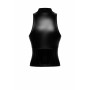 Топ Noir Handmade F324 Glam, XXL, black, халтер, на блискавці, вінілові вставки, комір-стійка