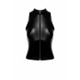 Топ Noir Handmade F324 Glam, XXL, black, халтер, на блискавці, вінілові вставки, комір-стійка