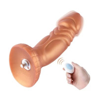 Фаллоимитатор с вибрацией Hismith Slightly Curved Vibrating Silicone Dildo Monster Series, KlicLok