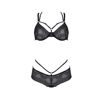 Комплект Passion DROSERA BIKINI black, L/XL, бюстгальтер и трусики-кюлоты