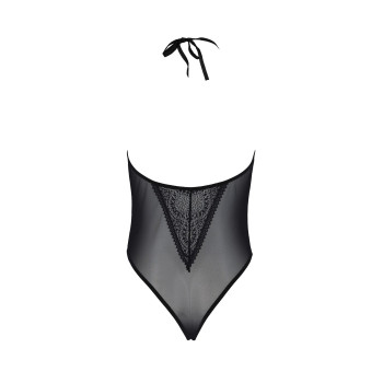 Боді Passion DROSERA BODY black, S/M, високі вирізи, верх на зав’язках