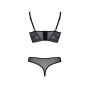 Комплект Passion DROSERA SET black S/M, сетка+кружево, бюстье и трусики танга