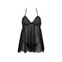 Пеньюар Passion KERRIA CHEMISE black, XXL/XXXL, кружевной верх, трусики в комплекте