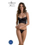 Комплект Passion KERRIA SET black, S/M, сітка+мереживо, бюстьє та стрінги