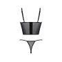 Комплект Passion KERRIA SET black, S/M, сітка+мереживо, бюстьє та стрінги