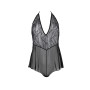 Боді Passion LEAFA BODY black, L/XL, на зав'язках, м'яка чашка, низ у вигляді шортиків