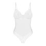 Боді Obsessive Alissium Teddy White, XS/S, ліф з м’якою чашкою, високі вирізи для ніг