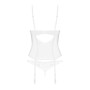 Корсет Obsessive Alissium corset&thong M/L, гибкие косточки, открытая спина, стринги в комплекте