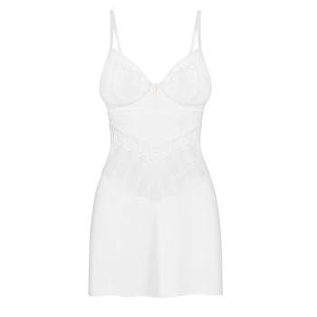 Пеньюар Obsessive Alissium chemise & thong, M/L, мереживний ліф, стрінги в комплекті