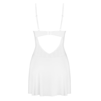 Пеньюар Obsessive Alissium chemise & thong, XL/2XL, кружевной лиф, стринги в комплекте