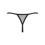 Трусики-стрінги Obsessive Novenes crotchless thong, XL/2XL, сітка, стрепи, прикраса зі стразами