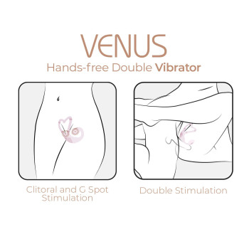 Смарт-вибратор для пар Adrien Lastic Venus + APP, двойной, можно носить под одеждой, 10 режимов