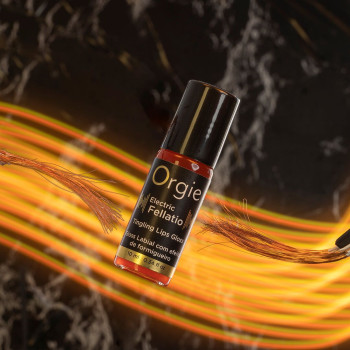 Блеск для губ с эффектом вибрации Orgie Electric Fellatio Lips Gloss, 10 мл, вкус фруктового ассорти