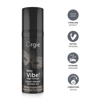 Жидкий вибратор Orgie Sexy Vibe! High Voltage, 15 мл, эффект мурашек + очень мощная вибрация