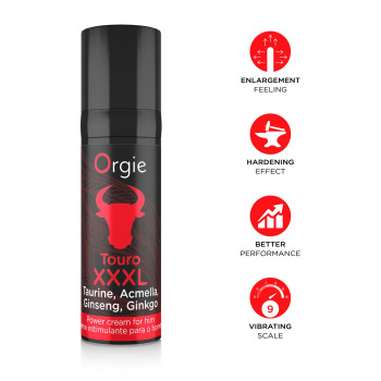Крем для усиления эрекции Orgie Touro XXXL Power Cream, 15 мл, с эффектом вибрации