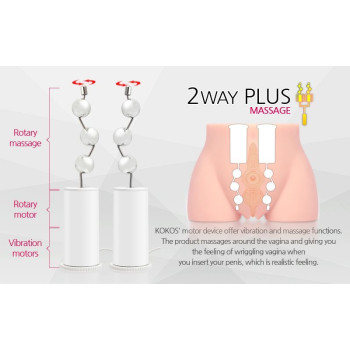 Мастурбатор-півторс Kokos Cherry 2WayPlus з вібрацією і масажем, два входи: вагіна і попка