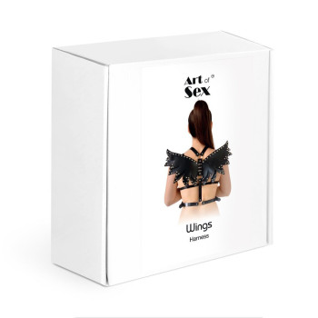 Жіноча портупея Art of Sex - Wings чорна L-2XL, екошкіра