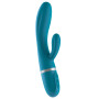 Вібратор-кролик Liebe Bend It Plus Ocean Blue, гнучкий, 2 мотори, 10 режимів