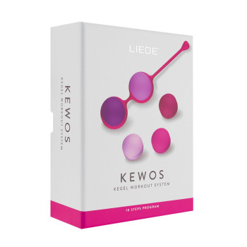 Вагинальные шарики Liebe Kewos — Cerise/Candy Violet, 5 шариков в комплекте, 15, 25, 35, 45 и 55 г