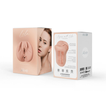 Мастурбатор-вагіна + попка Alive Lola Super Realistic Masturbator L Flesh, два канали, реалістик