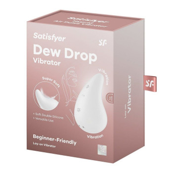 Вібратор для зовнішньої стимуляції Satisfyer Dew Drop White, 2 мотори, 12 режимів, м’який корпус