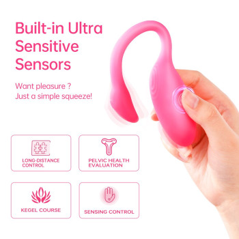 Смарт-віброяйце Magic Motion Flamingo Max Pink 2 в 1: віброяйце та тренажер Кегеля, 10 режимів