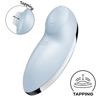 Вибростимулятор-пульсатор Satisfyer Tap & Climax 2 Blue, эффект постукивания пальцем