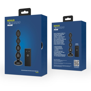 Анальный виброротатор Nexus Tornado Probe Edition, диаметр 3,5 см, вибрация + ротация, пульт ДУ