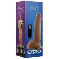 Вібратор реалістичний на присосці EGZO Mad Evolution Stormy Lover із провідним пультом керування