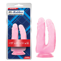 Фаллоимитатор для двойного проникновения Chisa Hi-Rubber, розовый