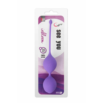 Вагінальні кульки зі зміщеним центром ваги DreamToys See You In Bloom фіолетові