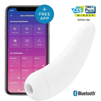 Безконтактний вакуумний смарт-стимулятор клітора Satisfyer Curvy 2+ білий