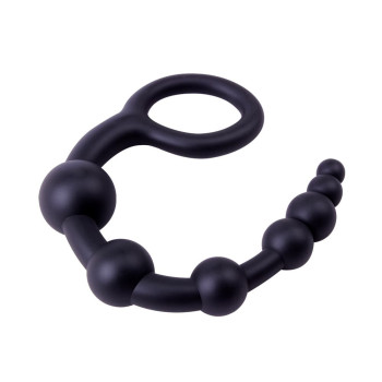 Анальний ланцюжок Chisa Black Mont 9.4 з ланками різних діаметрів, чорна