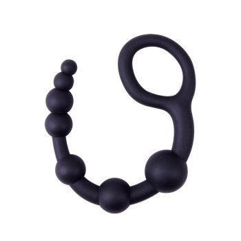 Анальний ланцюжок Chisa Black Mont 9.4 з ланками різних діаметрів, чорна