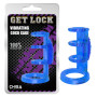 Насадка з вібрацією Chisa Get Lock Vibrating Cock Cage та ерекційними кільцями, синя