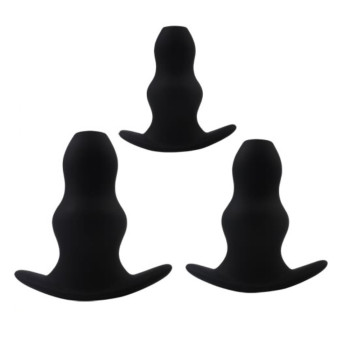 Набір анальних тунелів Chisa Black Mont Rippled Anal Juicer Kit, чорний