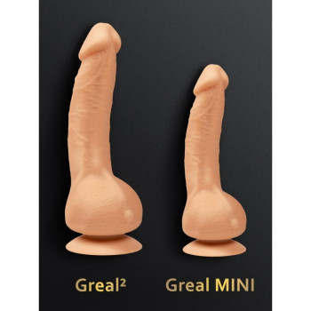 Вібратор реалістичний на присосці Greal Mini Gvibe, бежевий, 18 х 3 см