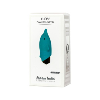 Міні-вібратор у вигляді дельфінчика, блакитний, Adrien Lastic Pocket Vibe Flippy Blue, 7,5 х 2,5 см