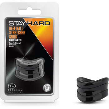 Ерекційна насадка Blush Stay Hard Beef Ball Stretcher Snug чорна, 3.8 см