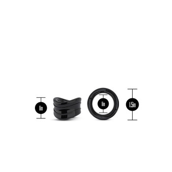 Ерекційна насадка Blush Stay Hard Beef Ball Stretcher Snug чорна, 3.8 см