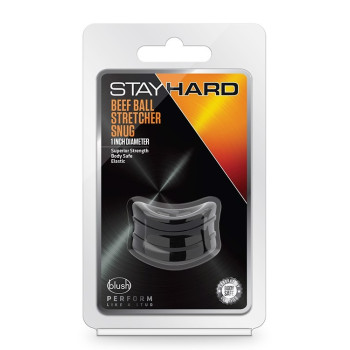 Ерекційна насадка Blush Stay Hard Beef Ball Stretcher Snug чорна, 3.8 см