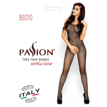 Бодістокінг із геометричним візерунком Passion BS010 чорний, One Size