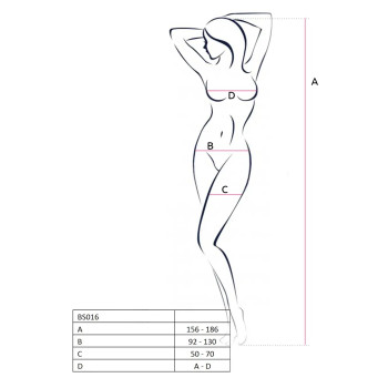 Бодістокінг із геометричним візерунком Passion BS010 чорний, One Size