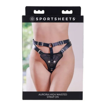 Трусики для страпонів Sportsheets Aurora High Waisted чорні