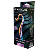 Вигнутий скляний фалоімітатор Dream Toys Glamour Glass, різнокольоровий