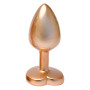 Алюминиевая анальная пробка золотистая Dream Toys Gleaming Love с декоративным белым камнем, S