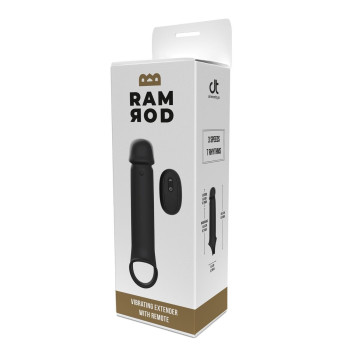 Вібронасадка на член, що подовжує DreamToys Ramrod з дистанційним керуванням, чорна