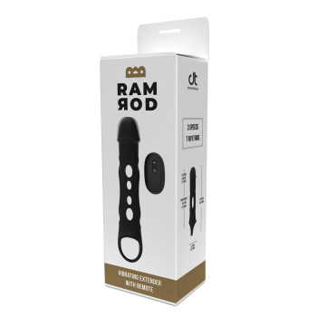 Насадка на пеніс із вібрацією Dream Toys Ramrod та пультом управління, чорна