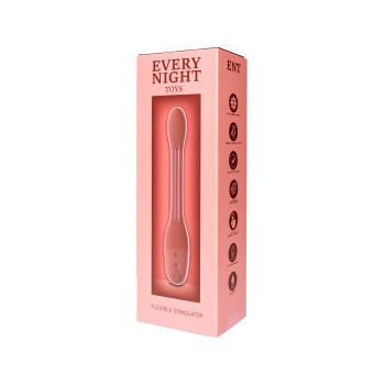 Гнучкий вібратор для пар Every Night Toys Flexible з двома моторчиками, червоний
