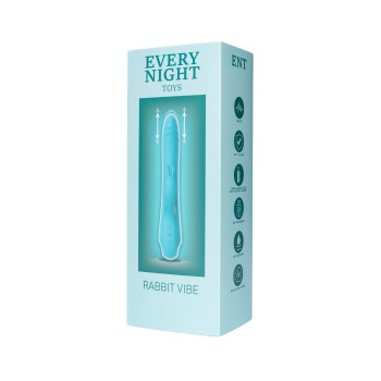 Вібратор-кролик із фрикціями Every Night Toys для точки G, блакитний